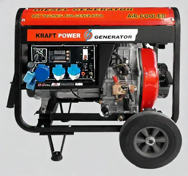 Groupe Électrogène Diesel 8.4 kVA Monophasé Mobile – KRAFTPOWER PG6500DM